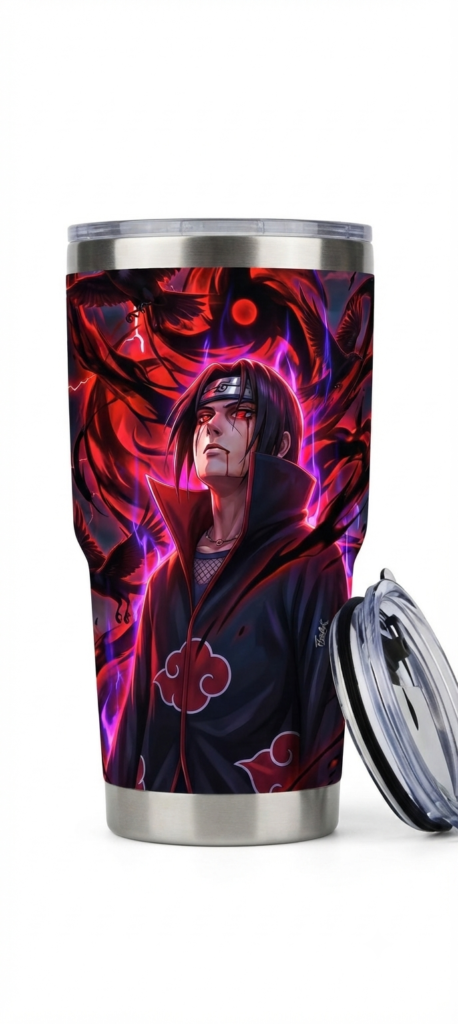 Termo Térmico 20 oz Itachi Uchiha | Acero Inoxidable | Personalizado